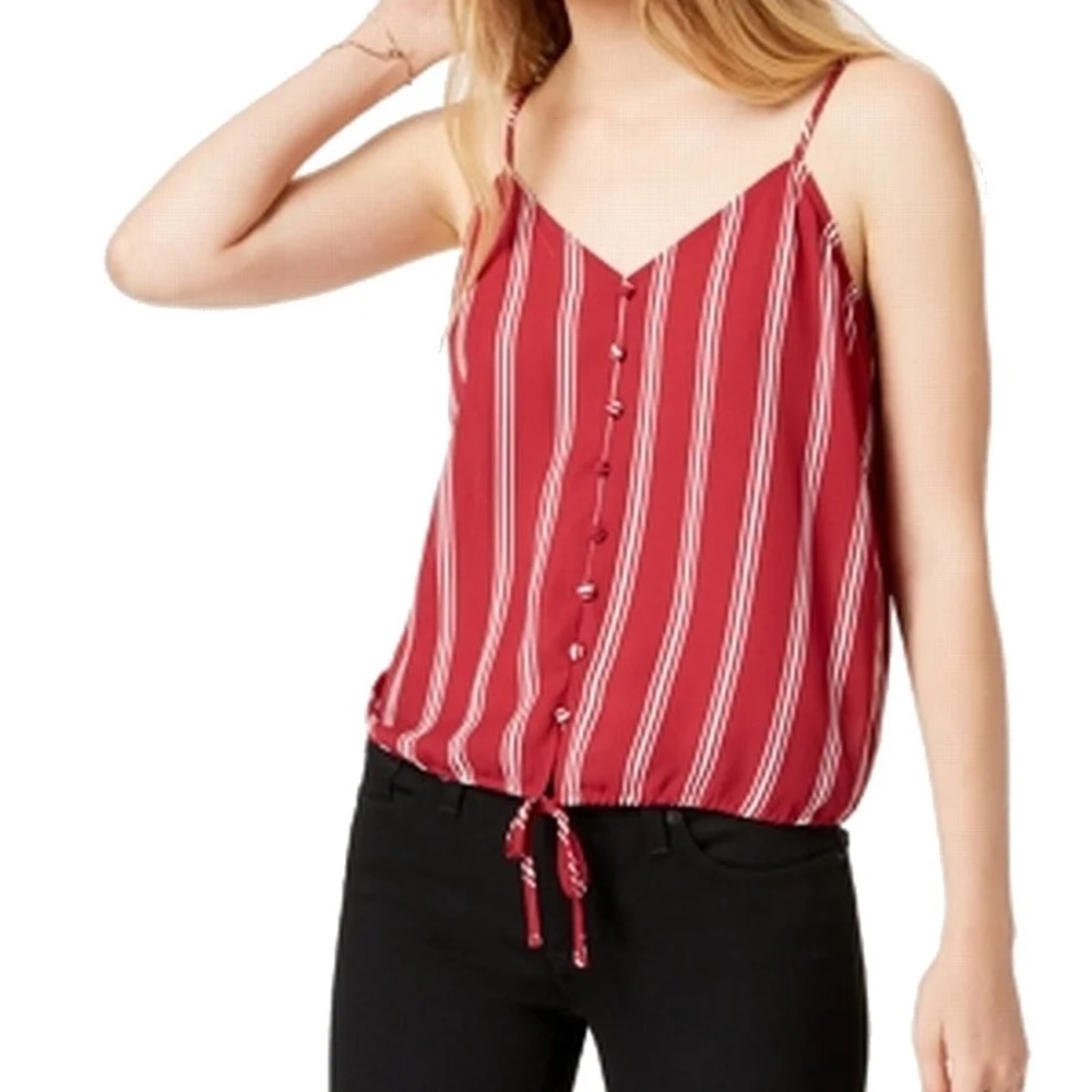 Hippie Rose Red and White Striped Camisole